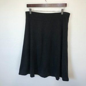 Eileen Fisher | Black Linen Knit Casual A Line Midi Skirt